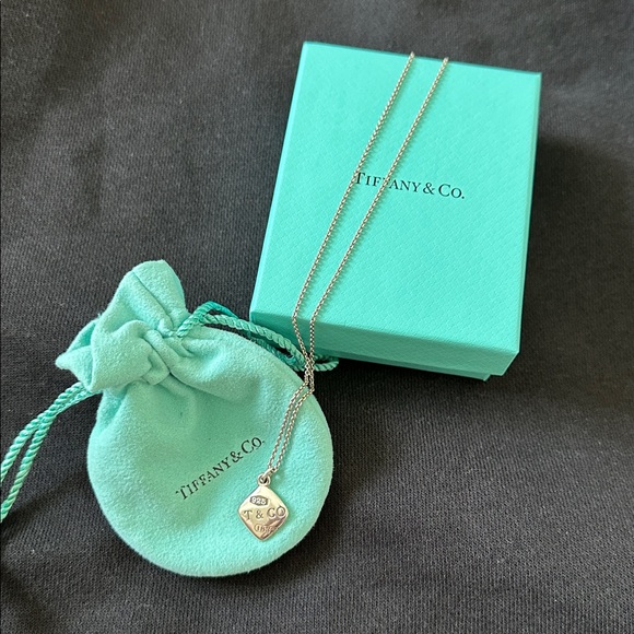 Retired & Rare Tiffany & Co. Silver Rhombus 1837 Necklace - Picture 2 of 5